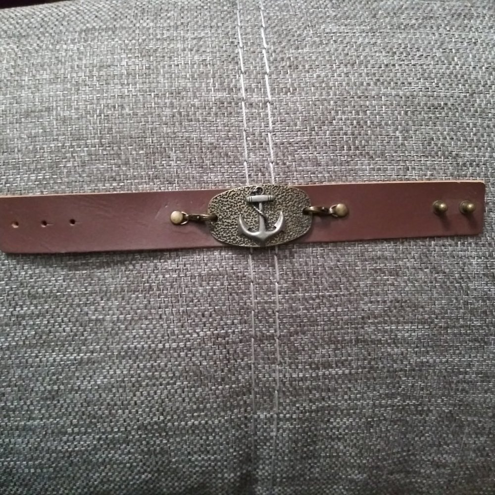 Genuine Leather Anchor Bracelet